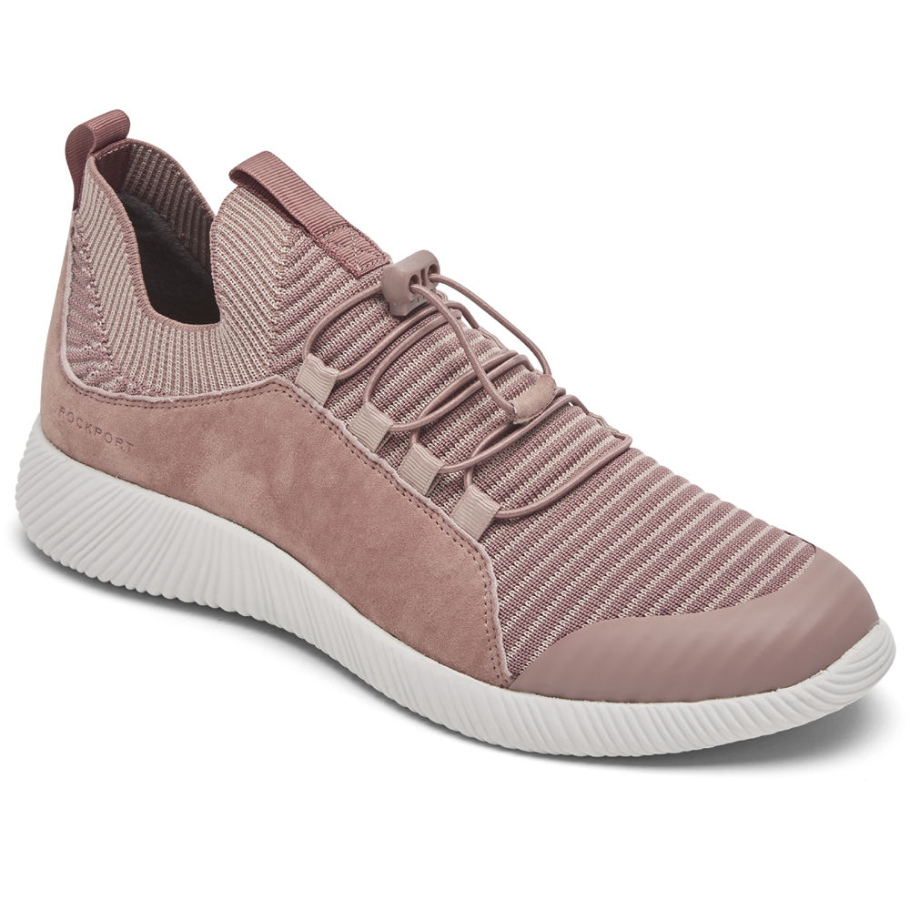 Tenis Rockport Mulher Rosa - City Lites Robyne Knit Bungee - 92801XKDF